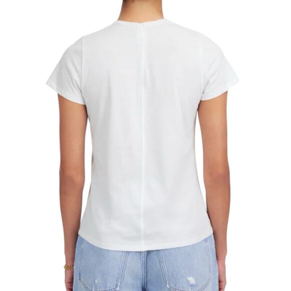 NWT Madewell Essential Slim Tee In White Lightweight Cotton Women’s Size Small - Picture 3 of 8